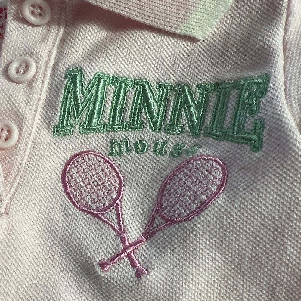 Disney Light Pink Polo Tennis Dress with Striped Hem - Picture 4 of 5